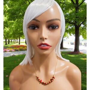 Jewelry Set Necklace Women Bohemian-Style Natural Stone and Gold Beads Set